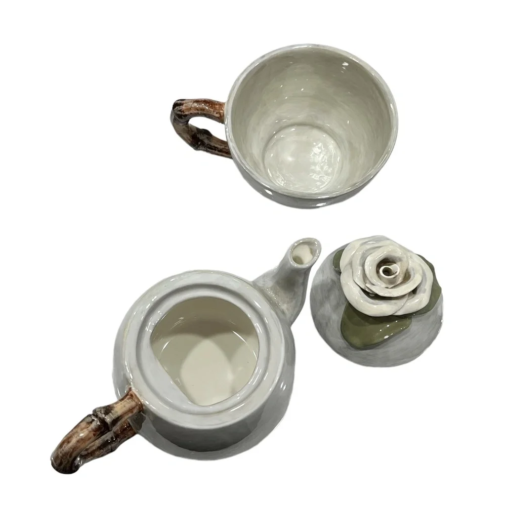 STUDIO B CERAMIC 3 PIECE CERAMIC STACKING TEAPOT